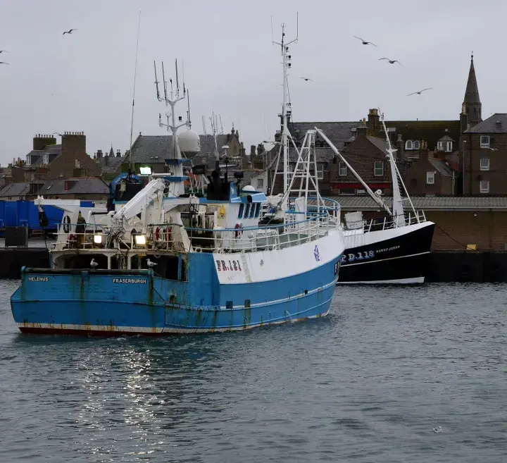 Fishing boat in harbour Scotland